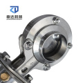 Sanitary Pneumatic Butterfly Valve stainless steel actuator clamp/weld/threaded connected electric butterfly valve